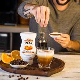 Pumpkin Reàl Infused Exotics, Pumpkin Spice Puree Infused Syrup, 16.9 FL OZ Squeezable Bottle (Pack of 3)