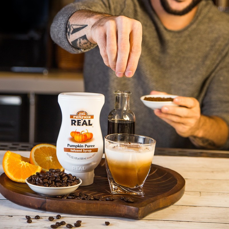 Pumpkin Reàl Infused Exotics, Pumpkin Spice Puree Infused Syrup, 16.9