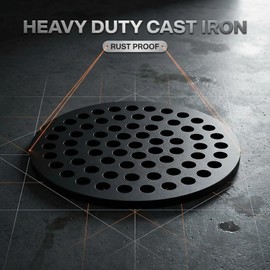 5.5 Inches Cast Iron Drain Cover, Heavy Duty Rust Proof Floor Drain Grate