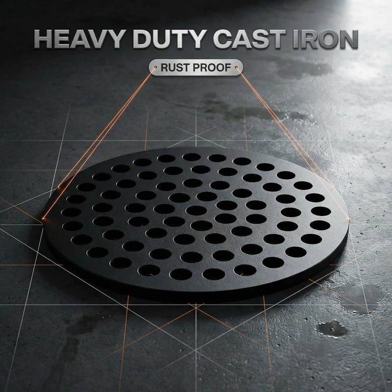 5.5 Inches Cast Iron Drain Cover, Heavy Duty Rust Proof