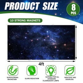 8 Pcs Fluorescent Light Covers with 80 Magnets Decorative for Classroom Ceiling Light 4 x 2 Feet Magnetic Light Covers Filter Easy Install for classroom Office Hospitals & Home Drop Ceiling Supplies