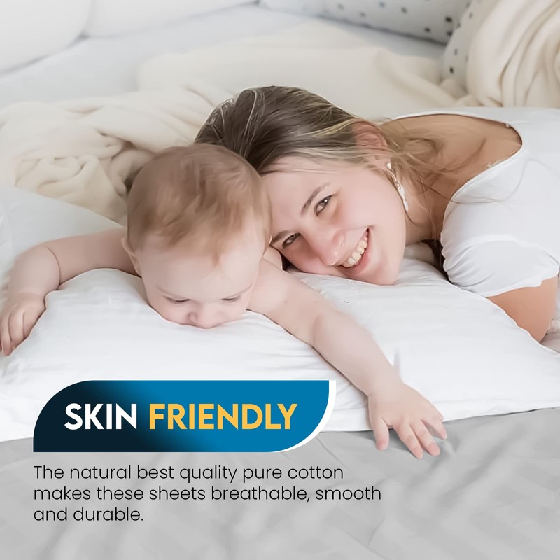 Sunshine Comforts Egyptian Cotton Flat Sheets Breathable, Anti Wrinkle, Fade