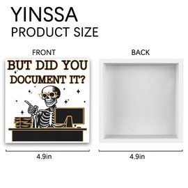YINSSA Funny Work Gifts For Coworkers Women Men Office Decor But Did You Document It Wooden Box Sign Cool Employee Appreciation Gifts Cubicle Desk Decor Sign For Office Desk Decorations