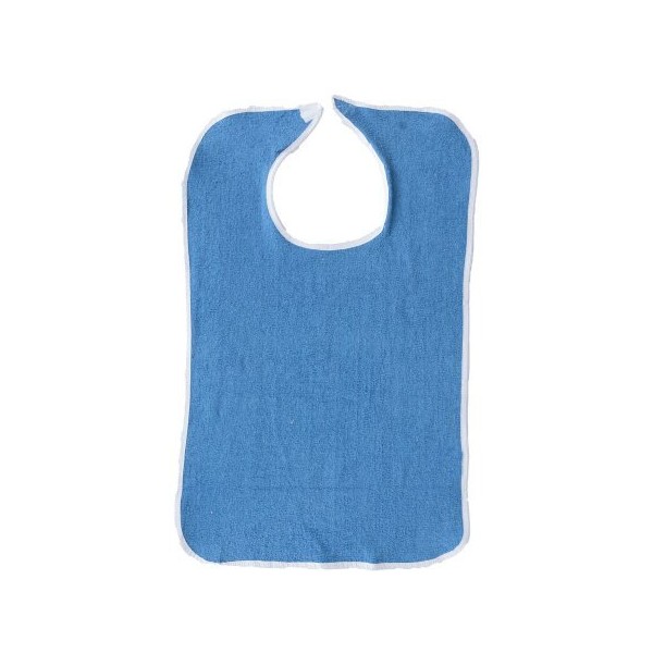 Personal Touch Adult Bib or Clothing Protector Reusable Washable Extra Long 18x36 Royal Blue with Snap Closure (Pack of 6)