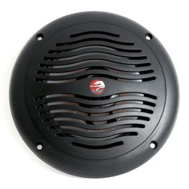 6 1/2" 2-Way Waterproof Black Marine Speaker - 6.5 Inch Integral Grill RV Boat