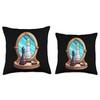 Pawn Queen Chess Player Mirror Reflection Potential Throw Pillow