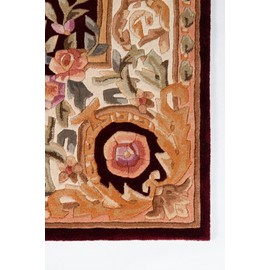 Momeni Harmony India Wool Hand Tufted Traditional Burgundy Area Rug 4' X 4' Round (HARM2HAI-7BUR404R)