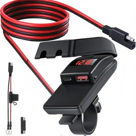 Cargador de Teléfono para Motocicleta de 30W Tipo C PD y 18W USB A, Cargador Rápido Impermeable IP65 con Doble USB Carga Rápida, Accesorios para Motocicleta de Celulares Móviles Cámaras GPS