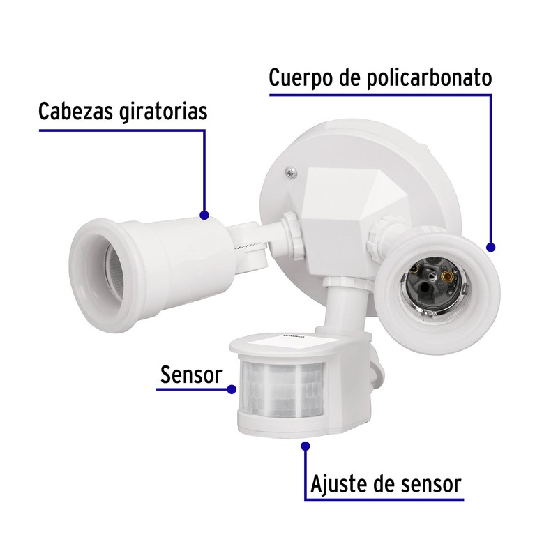 Volteck ARB-901F Luminario para Intemperie con Sensor de movimiento, 300