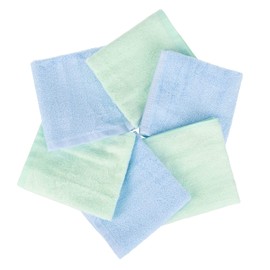 Ko&Pro 100% Bamboo Cloths, Set of 6, 25 x 25 cm in Green/Blue, Multi-Purpose Cleaning Cloths for High-Gloss Kitchens, Bathroom, Household, Kitchen & Streak-Free Windows, Includes 2 DIY Recipe Flyers
