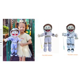 25", Rodayna Astronaut Cosmonaut Spaceman Puppet, Full Body, Ventriloquist Style Puppet,Hand Puppet with Movable Mouth for Kids and Adults