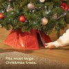Christmas Village Glossy Red Collapsible Tree Skirt 68cm – Durable