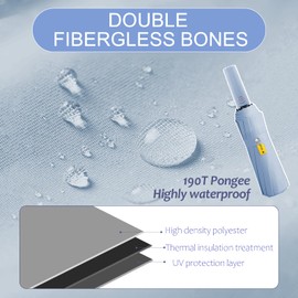 Zeproage Fiberglass Umbrella, Auto Open & Close, Windproof & UV Protection, Sturdy Large Canopy and Reinforced Double 12-Ribs Frame, Quick Dry Folding Travel Umbrella for Rain & Sun, Comfortable Grip Handle Blue