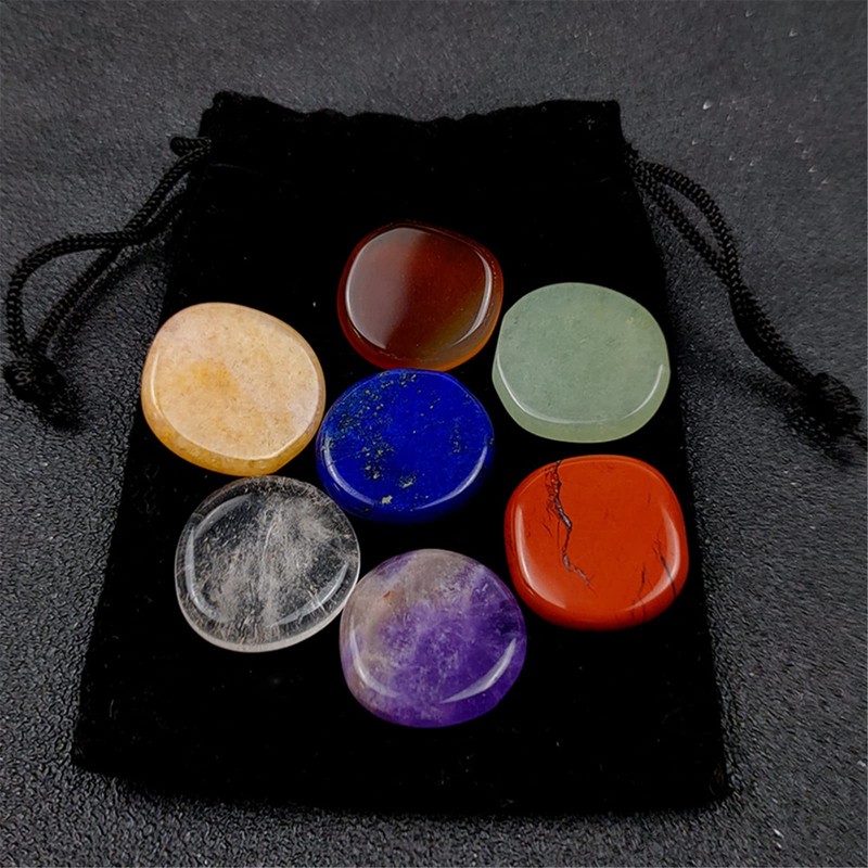 WANGCL 7 Piece Chakra Stone Set Polished Irregular Stones Chakra