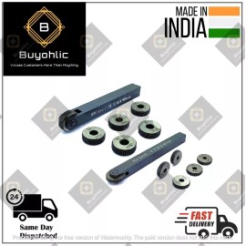 Buyohlic Single wheel knurling tool holder with 5 spare HSS knurls - Set of both