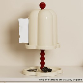 Snblzhef French Retro Tissue Box Senior Sense Living Room Light and Luxurious Cream White