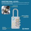 Zarker XD25 3-Digit Combination Small Mini Padlock, Emerald, 1-Pack