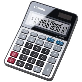 Canon Calculator, General Calculator, Solar (12 Digits, Mini Tabletop Size, Tax Calculation, Commerce, Business, Home, Telework) LS-122TS Silver