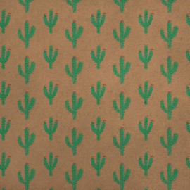 GRAPHICS & MORE Cuddly Cactus Southwestern Saguaro Pattern Premium Kraft Roll Gift Wrap Wrapping Paper
