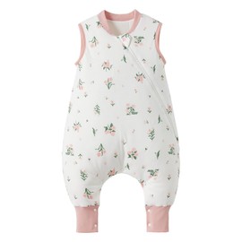 LULUMONKEY Baby Winter Sleeping Bag with legs 2.5 Tog, Soft Cotton Toddler Wearable Blanket for Baby Girls and Boys, Baby Sleeping Bag with Feet, 2-3 Years