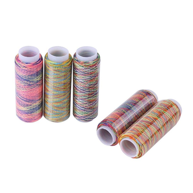Sewing Thread, Polyester Embroidery Thread, Durable Quilting Thread, Multicolor Gradient