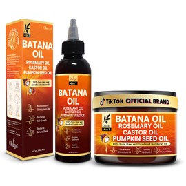 Okaga Batana Oil and Cream for Hair Growth Bundle, Rosemary, Castor, and Pumpkin Seed Oils, Pure & Unrefined, Nourishes, Revives Scalp & Strands, Softens, Smooths, Strengthens for All Hair Types