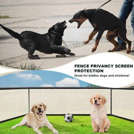 SUNLAX Privacy Fence Screen 5x25FT Heavy Duty Mesh Fence Net Cover with Grommets for Patio Porch Pool Backyard Outdoor Chain Link Fence, Butter Cream
