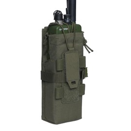 IDOGEAR Tactical Molle Radio Pouch Radio Case Holder for Vest Adjustable Walkie Talkie Holster for MPU5, PRC148, PRC152(Ranger Green)