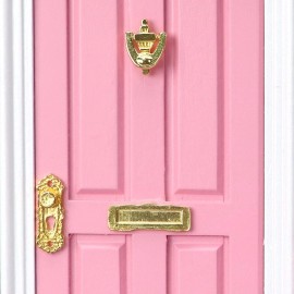 Unbranded AirAds Dollhouse DIY 1:12 Scale Golden Metal Door Knock Lock Key Set4