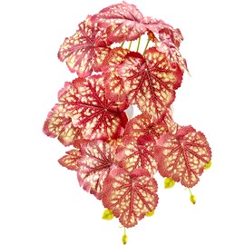 Woyrise Reptile Plants, Terrarium Hanging Plant Vines, Artificial Leaves with Suction Cup, Bearded Dragon Tank Accessories for Gecko Lizard Snake Frog Tortoise Decorations - Pink Heuchera