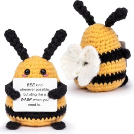 Umimiss Bee Gifts-Bee Gifts For Women,Funny Positive Bee Mini With Positive Affirmations Cards,Positive Crochet,Inspirational Novelty Gifts and Party Decorationspocket Hug Gifts for Girls Friends Boy