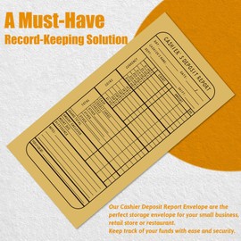 BBTO 500 Pcs Money Envelopes for Cash 9. 06'' x 4. 72'' Self-adhesive Cashier Deposit Report Envelopes Brown Kraft Easy Close and Seal for Business Coins, Cash, Credit Cards