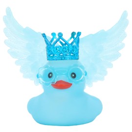 Blue Angel Rubber Duck Car Ornaments Squeaky Duck with Wing,Mini Crown,Sunglasses Car Dashboard Decorations Party Favors Ducky