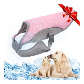 TVMALL Dog Cooling Vest Breathable Mesh Dog Jacket Summer Cool and Comfortable Dog Coat Adjustable With Reflective Strip Pet Clothes Suitable for Large Medium and Small Dogs (Pink,S)