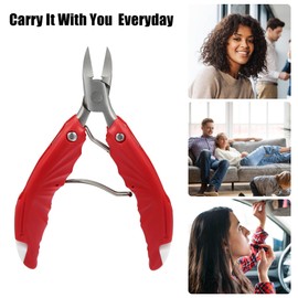 VOCOSTE Foot Clippers Thick Nail Clippers Kit Stainless Steel Sharp Nail Clippers for Men Women Adults Red