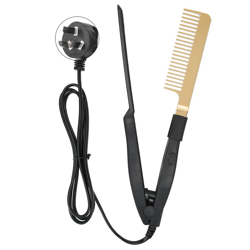 Electric Heating Comb WetDry Use Hair Straightening Hot Brush Hairdressing