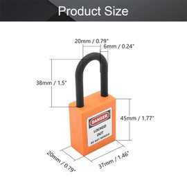 MroMax Lockout Tagout Locks, Loto Locks Keyed Alike – Nylon Lock Out Tag Out Insulated Shackle Orange Safety Padlock 3Pcs