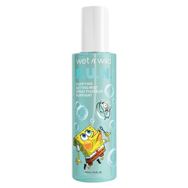 Wet n Wild Purifying Setting Mist SpongeBob Squarepants Makeup Face Cleanser Setting Spray Face Moisturizer (1114231), F.U.N, 3.4 Fl Oz