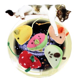 sanyuexiaozai Katzenminze-Spielzeug, Mäuse, interaktives Katzenspielzeug für Indoor-Katzen, Katzenspielzeug, Obst, Wolle, Garn, Häkelspielzeug, Katzenzähne, Reinigungsspielzeug,