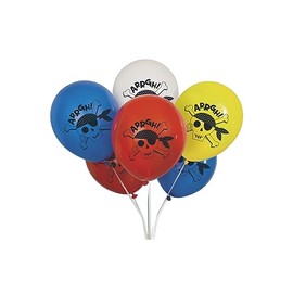 Ahoy Pirate Latex Balloons (30cm) - Vibrant Assorted Colors - Perfect for Swashbuckling Party Decorations - 8ct