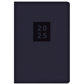 2025 Stylish Navy Textured Fabric Cover Pocket Diary Week to View Planner