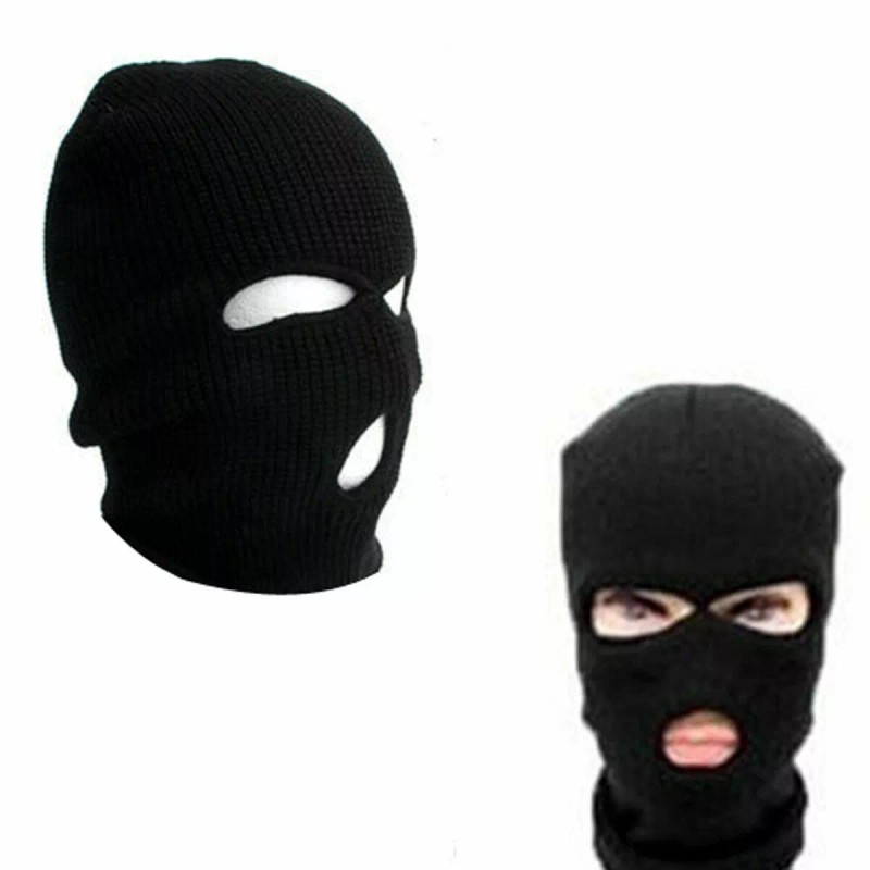 999Sunglasses 3 Hole Face Mask Winter Black Beanie Balaclava Ski