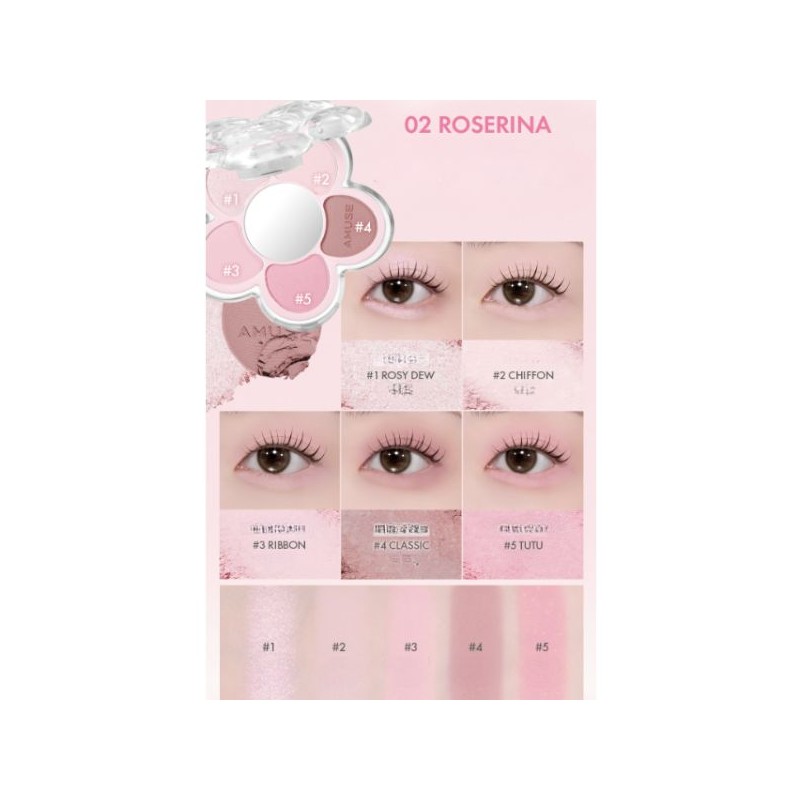 AMUSE Flora Eye Palette 4.5g, Shade:01 Blossom Peach