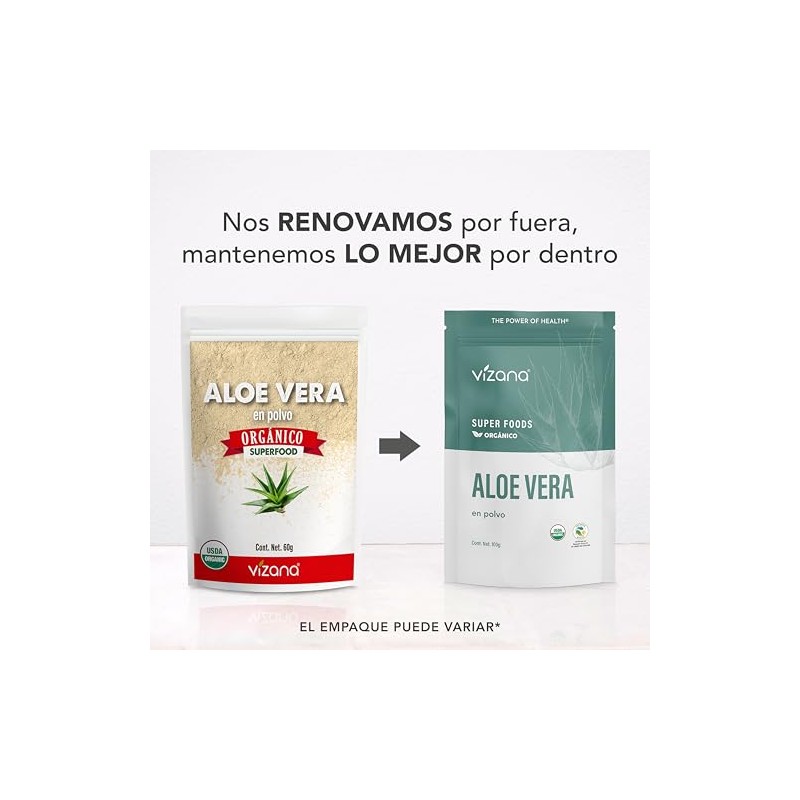 VIZANA NUTRITION | Aloe Vera Orgánica Certificada USDA en Polvo