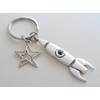 Rocket Ship & Star Charm Keychain, Space, Aerospace Themed Keychain