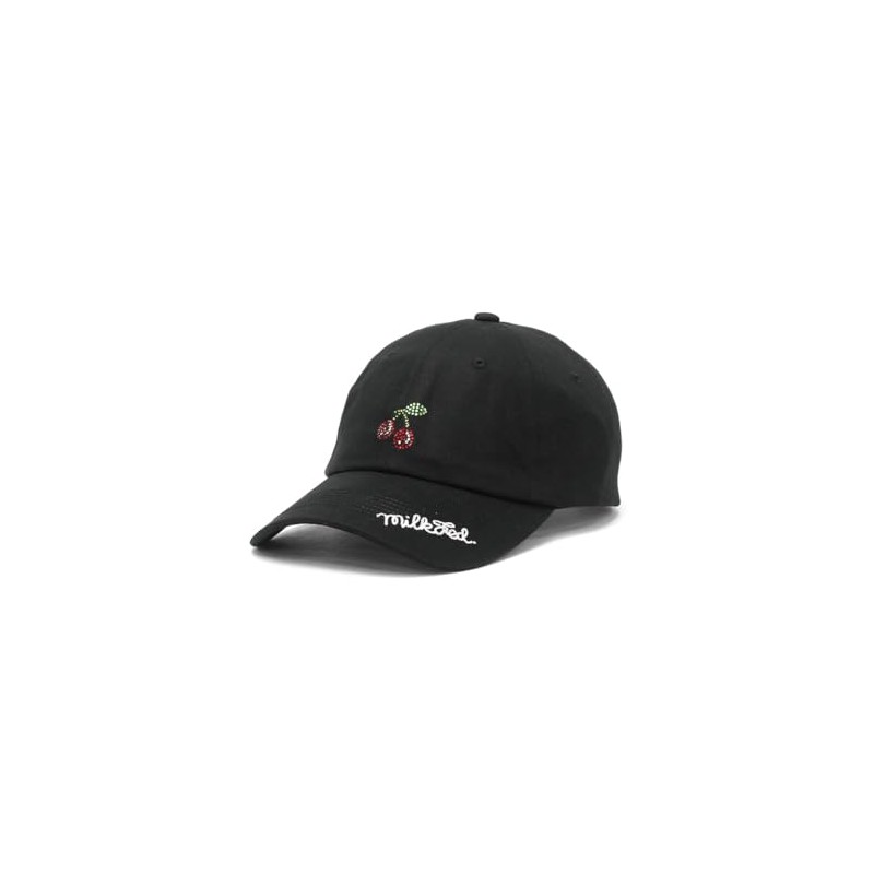 Milkfed RHINESTONE CHERRY CAP Women's Cap, Black, Free size