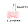 YOINIUEM Pink Bow Shower Curtain Hooks Set of 12, Cute