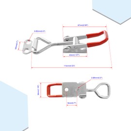 2 Set Adjustable Toggle Clamps (lock holes), 180KG holding capacity suitable for tool boxes, doors, boxes, trunks, tractor covers, smoke covers, woodworking tools, quick release pulllocks