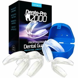 Alayna DentaPro2000 Teeth Grinding Mouth Guard - 2 Small & 2 Large Dental Guards + Case