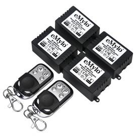 eMylo DC 12V 1CH RF Relay Wireless Remote Control Light Switch 433Mhz Relay Receiver with Wireless Transmitter